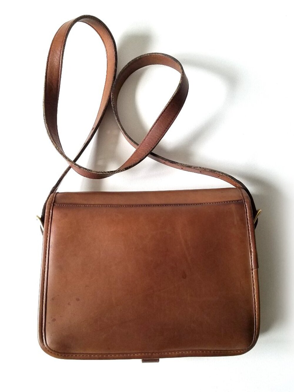 Vintage Coach Saddle Pouch Crossbody Bag - British Tan Pre-1980s NYC Era - Picture 2 of 8